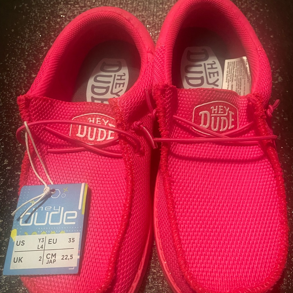 NWT-limited edition electric pink, hey dudes